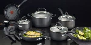 Using T-fal cookware to grill fish and cook a vegetable dish